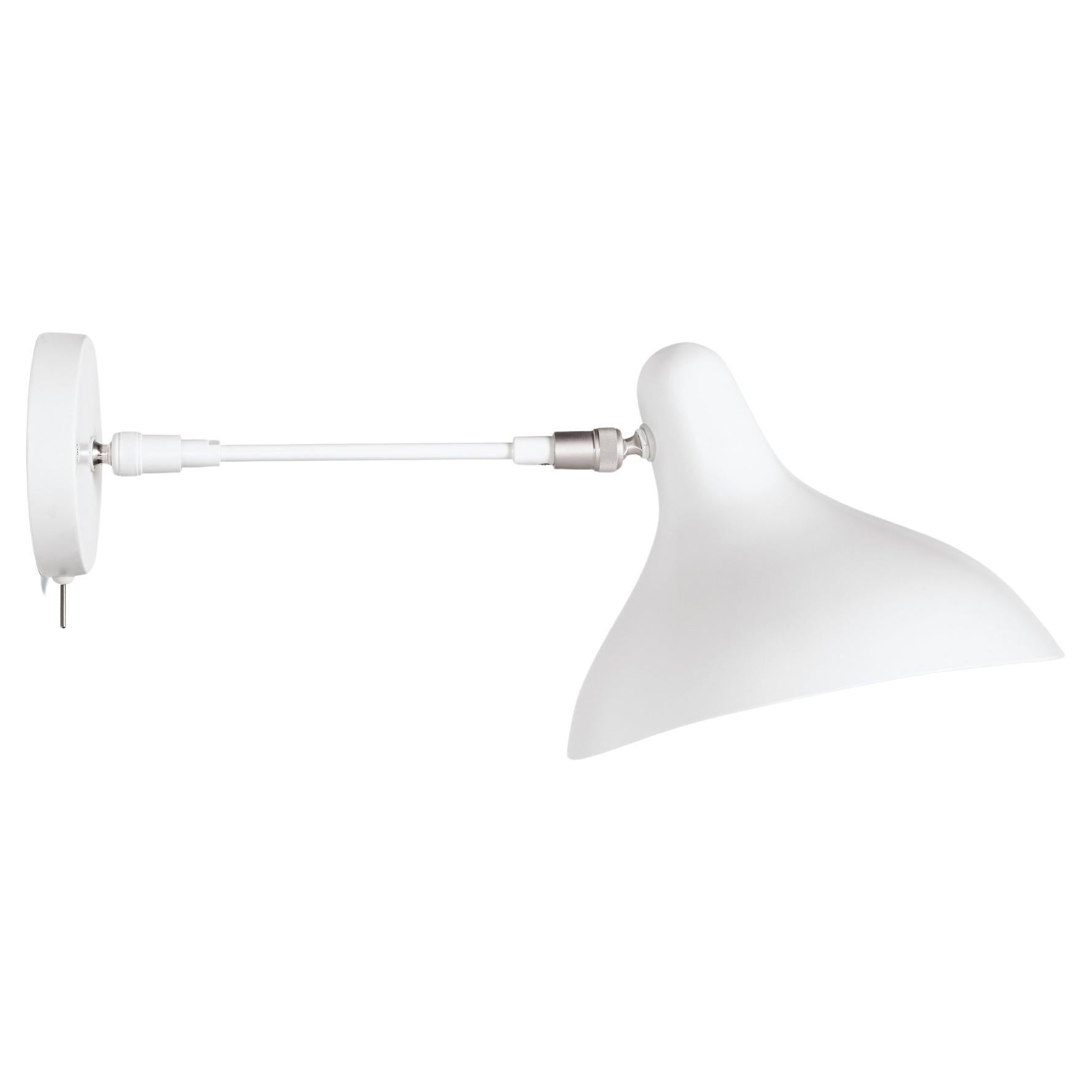 Lampe murale Mantis BS5 SW éditions DCW en acier blanc et aluminium en vente