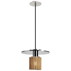 DCW Editions Medium In The Sun Pendant Lamp in Silver Steel Body with Gold Mesh