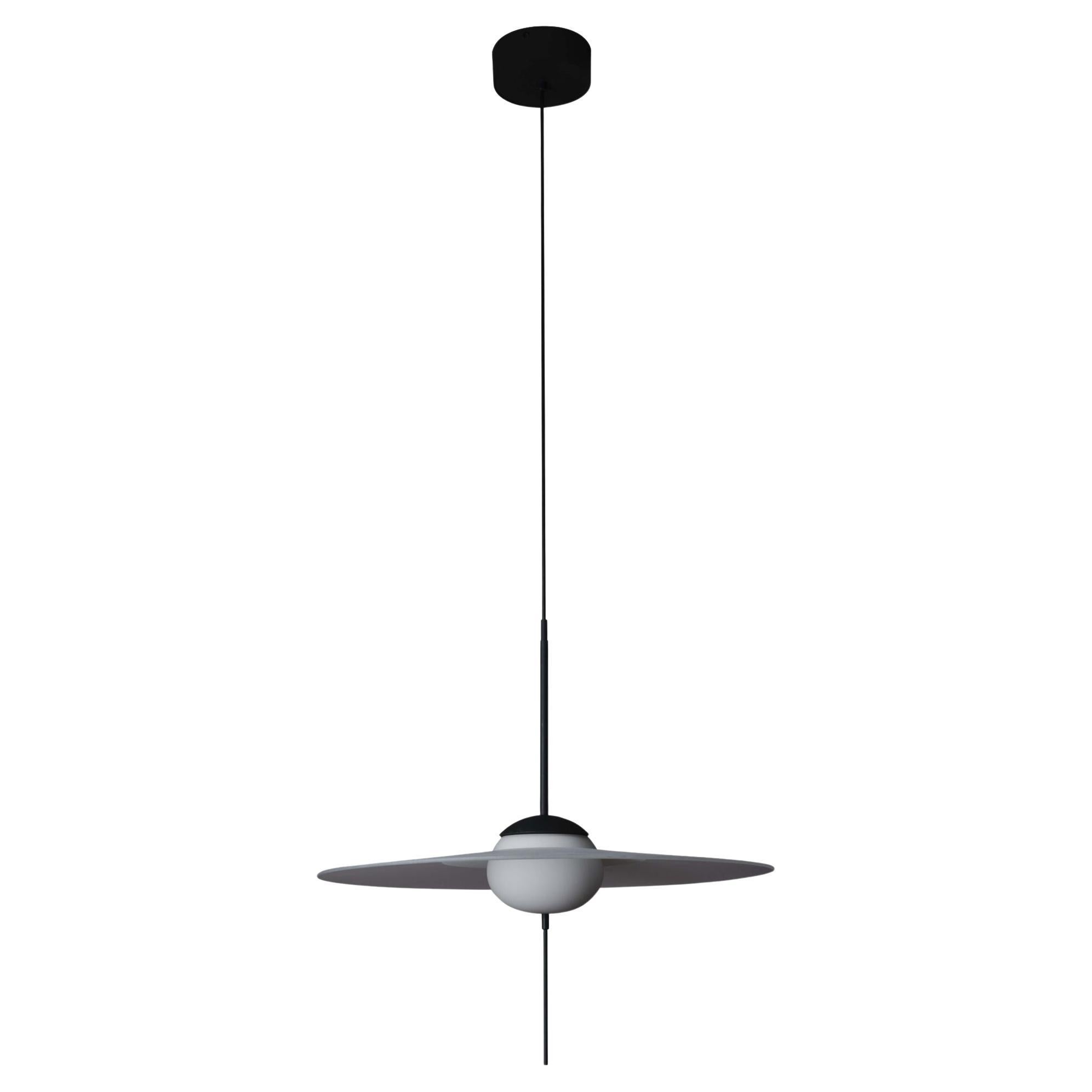 Lámpara colgante DCW Editions Mono M500 de aluminio y cristal gris oscuro by Vantot
