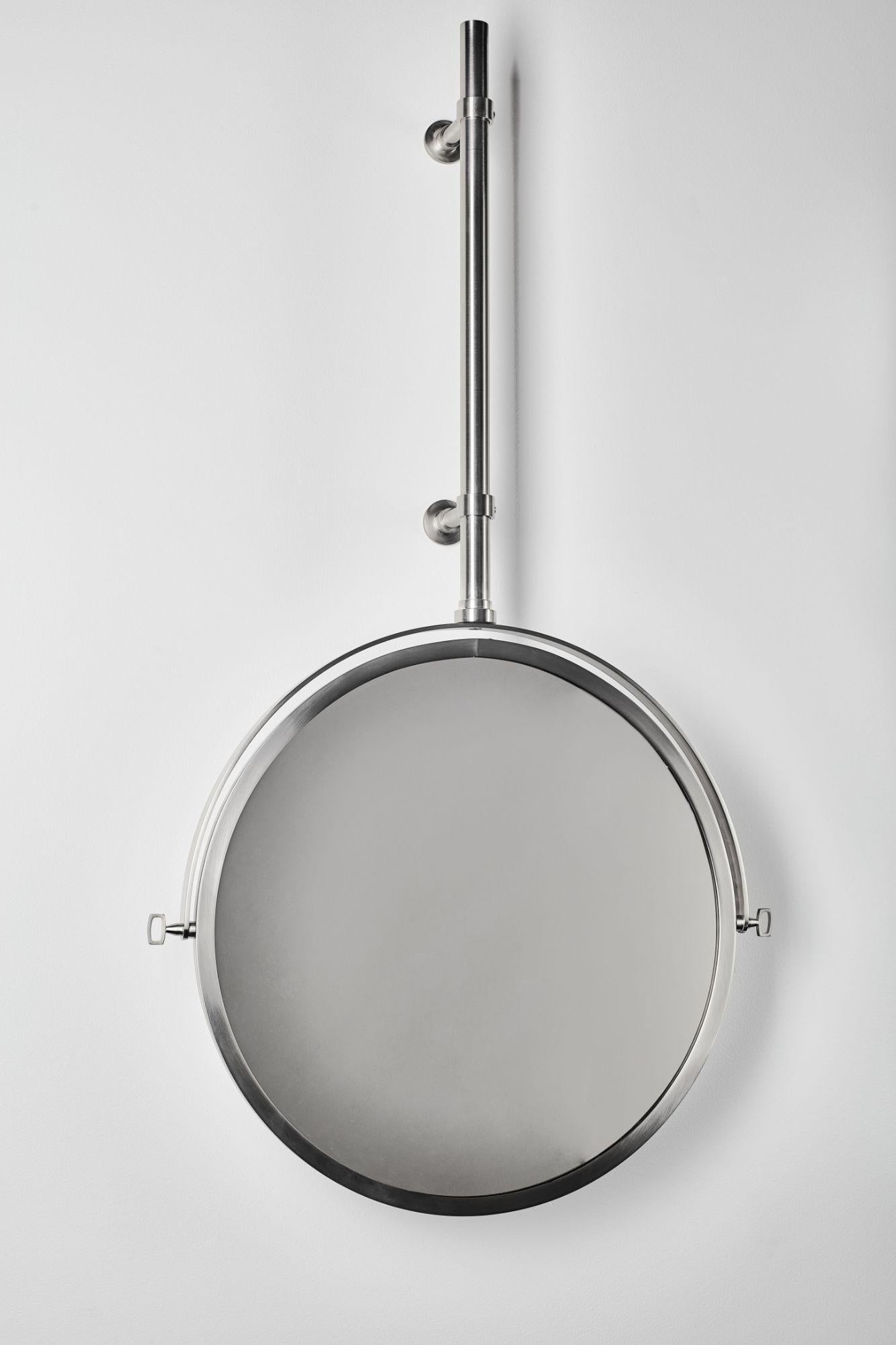 DCW Editions My Best Enemy Mirror in Brushed Nickel
 
 What a strange idea for a lighting manufacturer to launch a collection of mirrors !
 When we wanted to display the series of lights ideally suited to bathrooms (Lampe GRAS No304 bathroom, No304