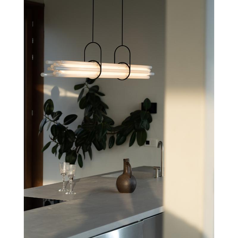 DCW Editions NL12 Pendant Lamp in Black Glass and Aluminum by Sebastian Summa For Sale 7