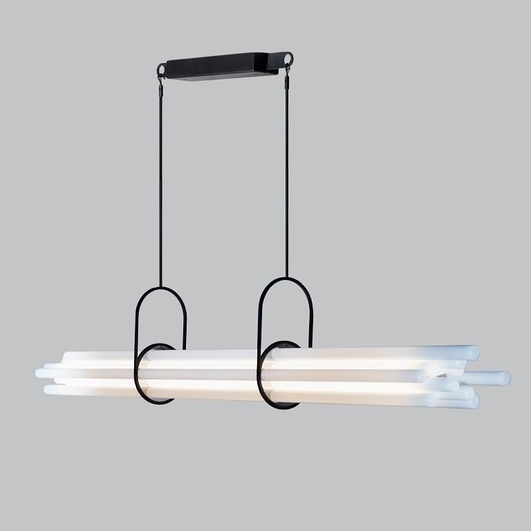 DCW Editions NL12 Pendant Lamp in Black Glass and Aluminum by Sebastian Summa In New Condition For Sale In Brooklyn, NY