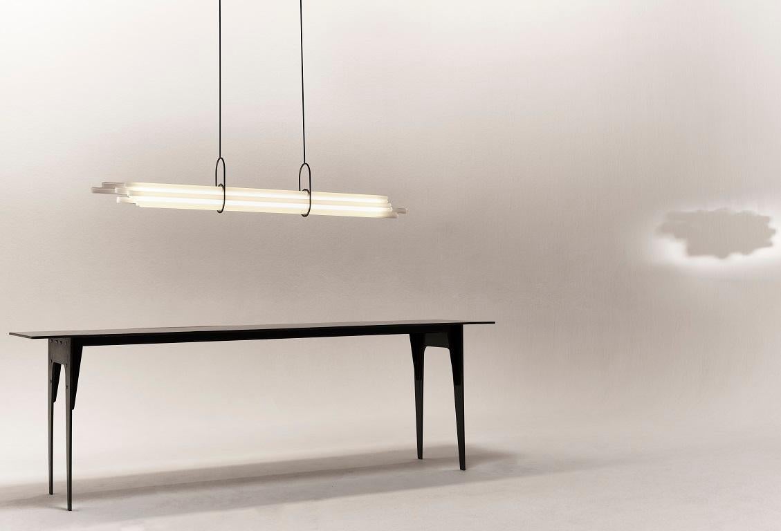 DCW Editions NL12 Pendant Lamp in Black Glass and Aluminum by Sebastian Summa For Sale 2