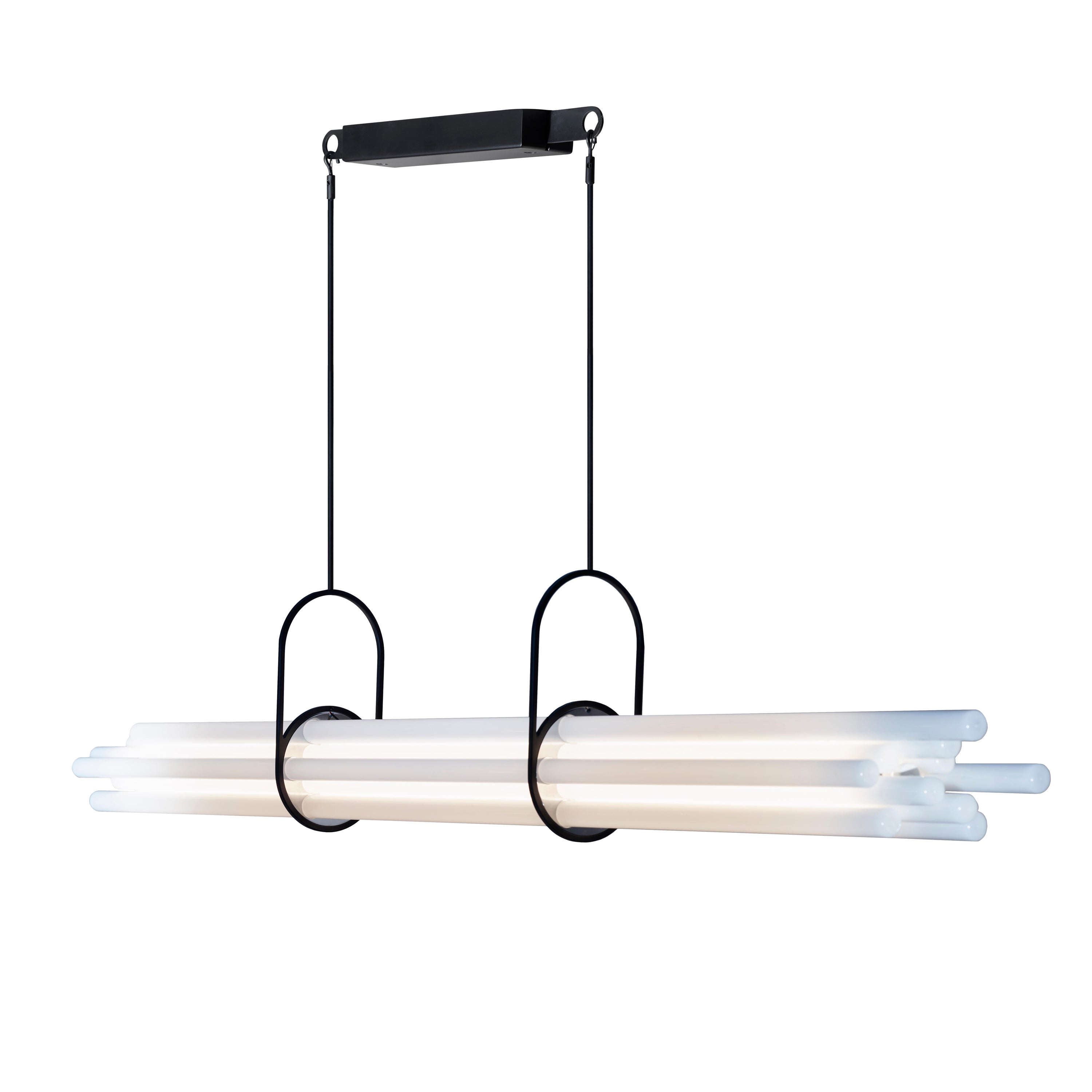 DCW Editions NL12 Lámpara colgante de cristal negro y aluminio by Sebastian Summa