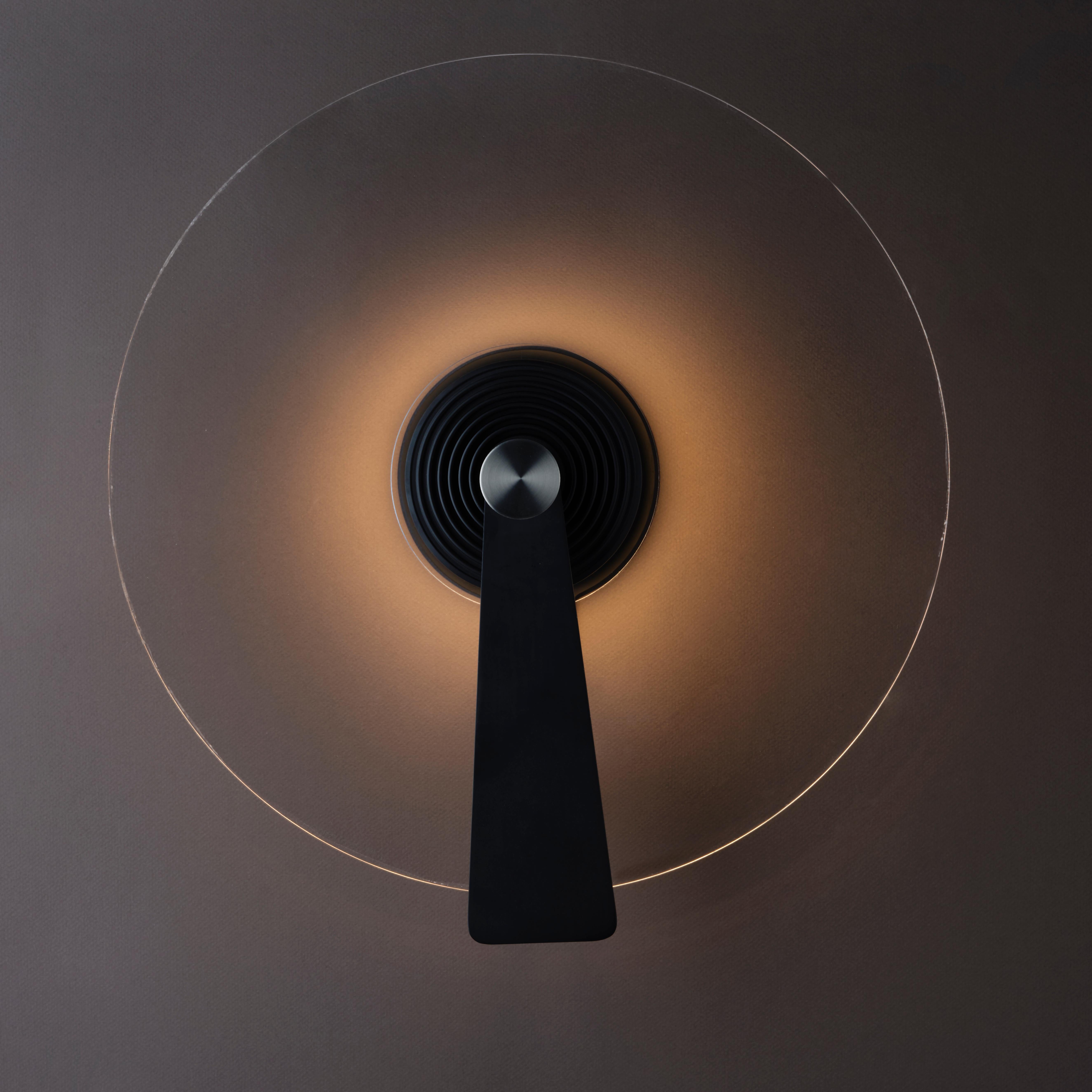 Contemporary DCW Editions Pan Wall Lamp in Black Aluminium by Simon Schmitz For Sale