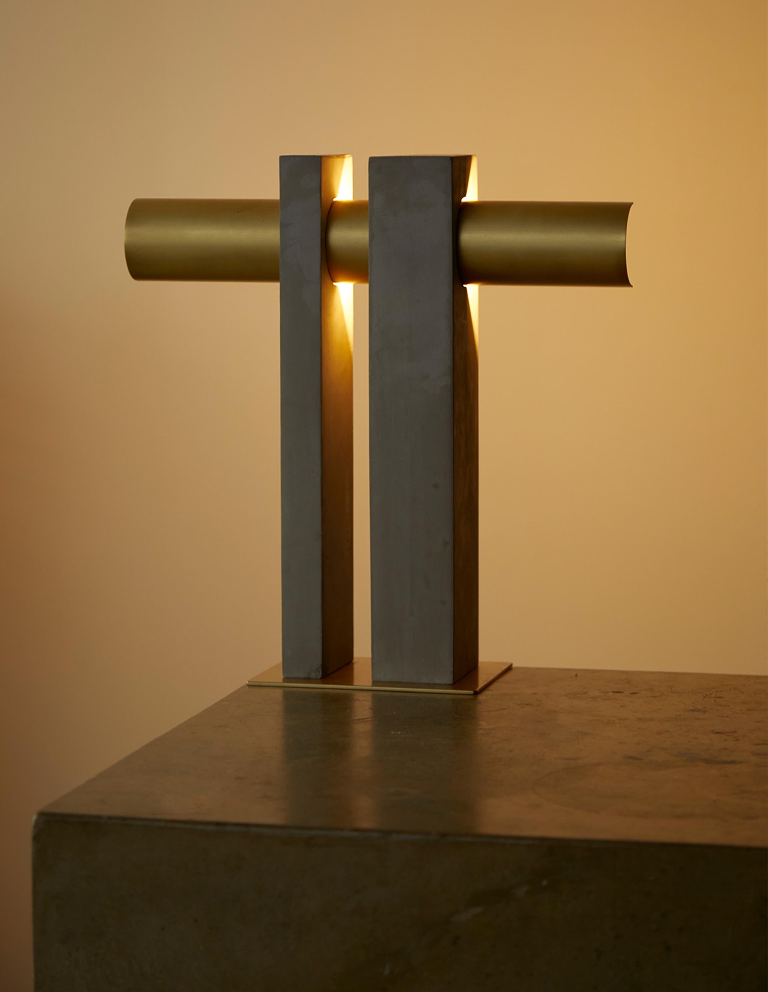 DCW Editions Pi Table Lamp in Gold Concrete & Steel by Clément Cauvet For Sale 6