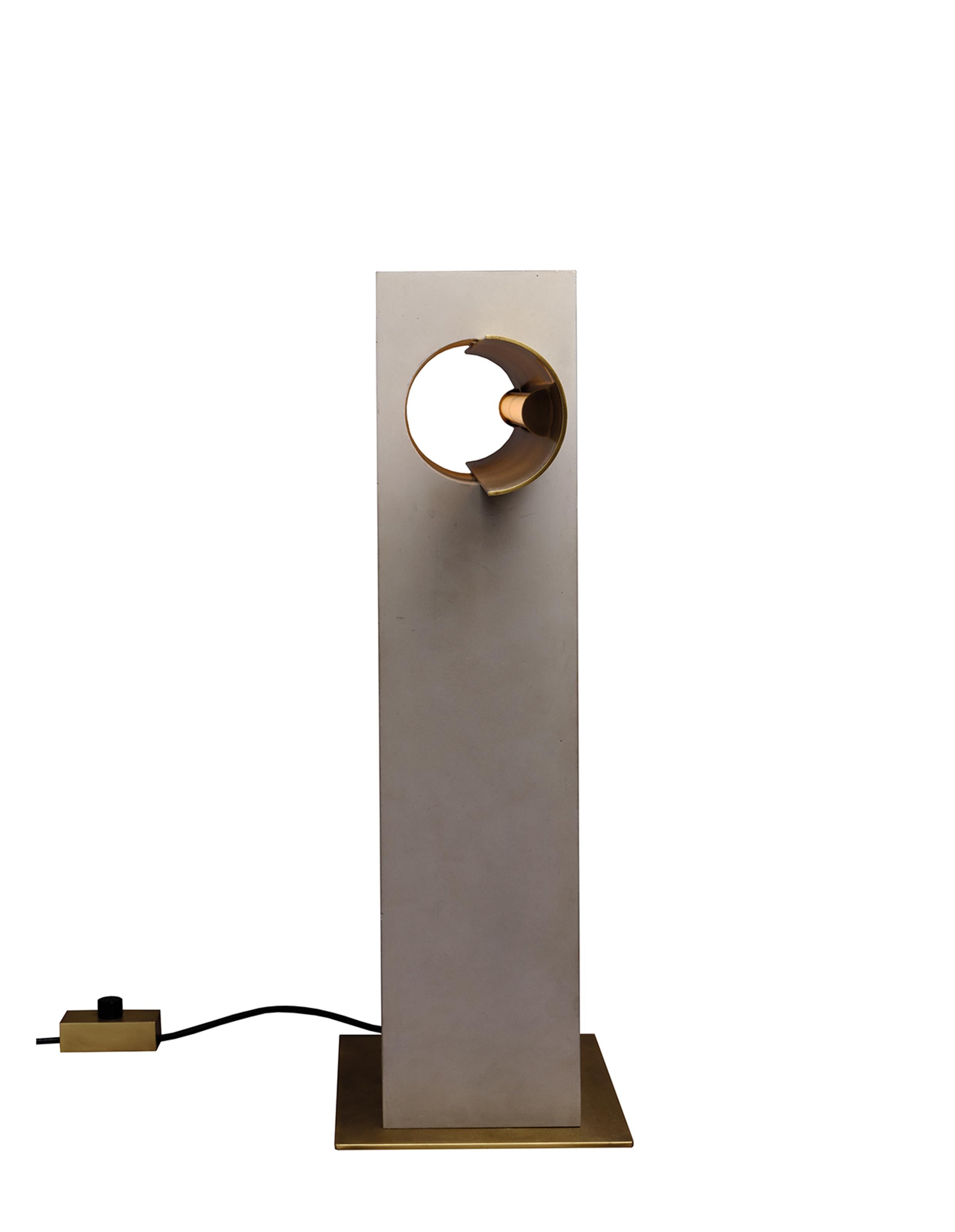 DCW Editions Pi Table Lamp in Gold Concrete & Steel by Clément Cauvet In New Condition For Sale In Brooklyn, NY