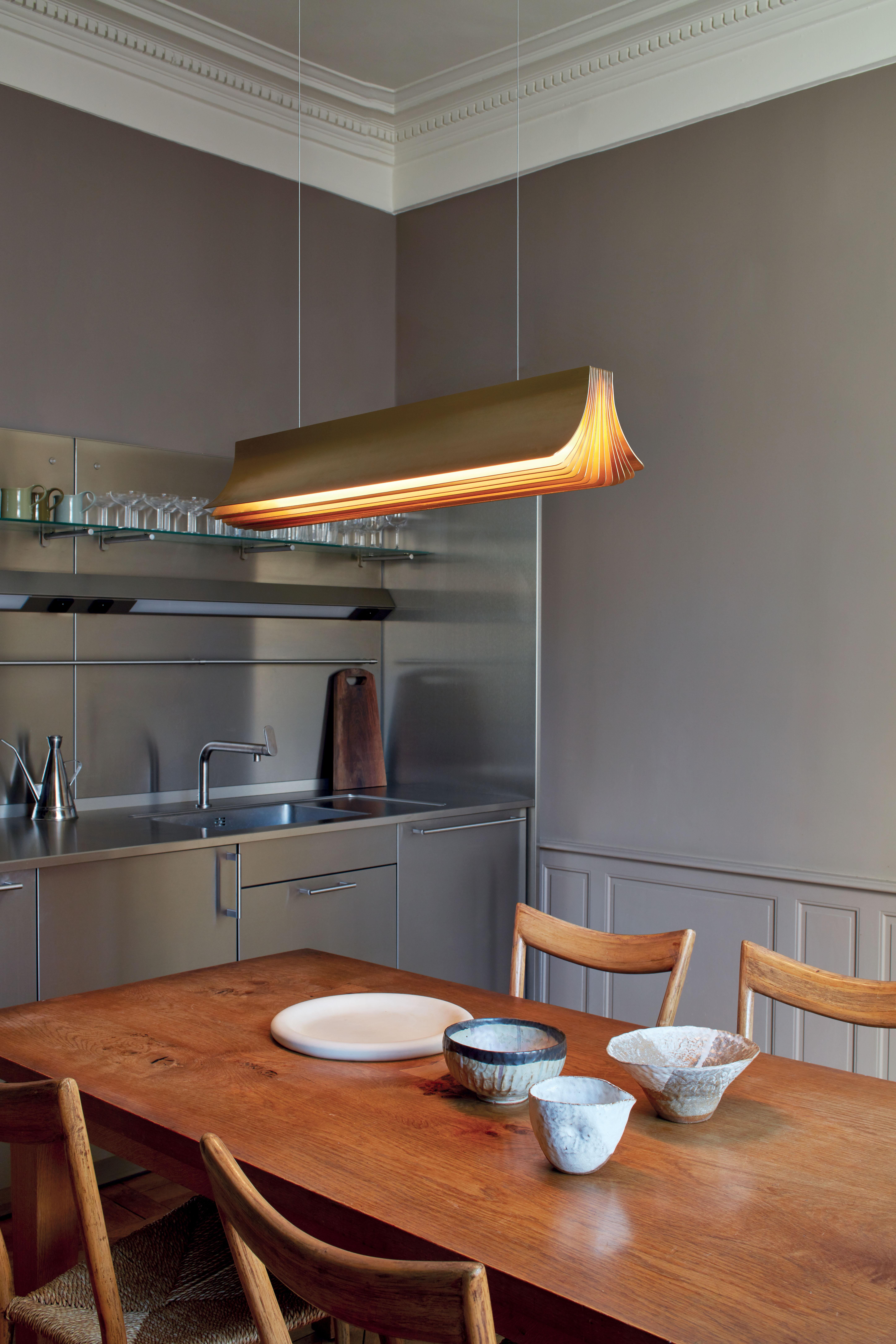DCW Editions Respiro 1200 Pendant Lamp in Gold-Gold Anodized Aluminum In New Condition For Sale In Brooklyn, NY