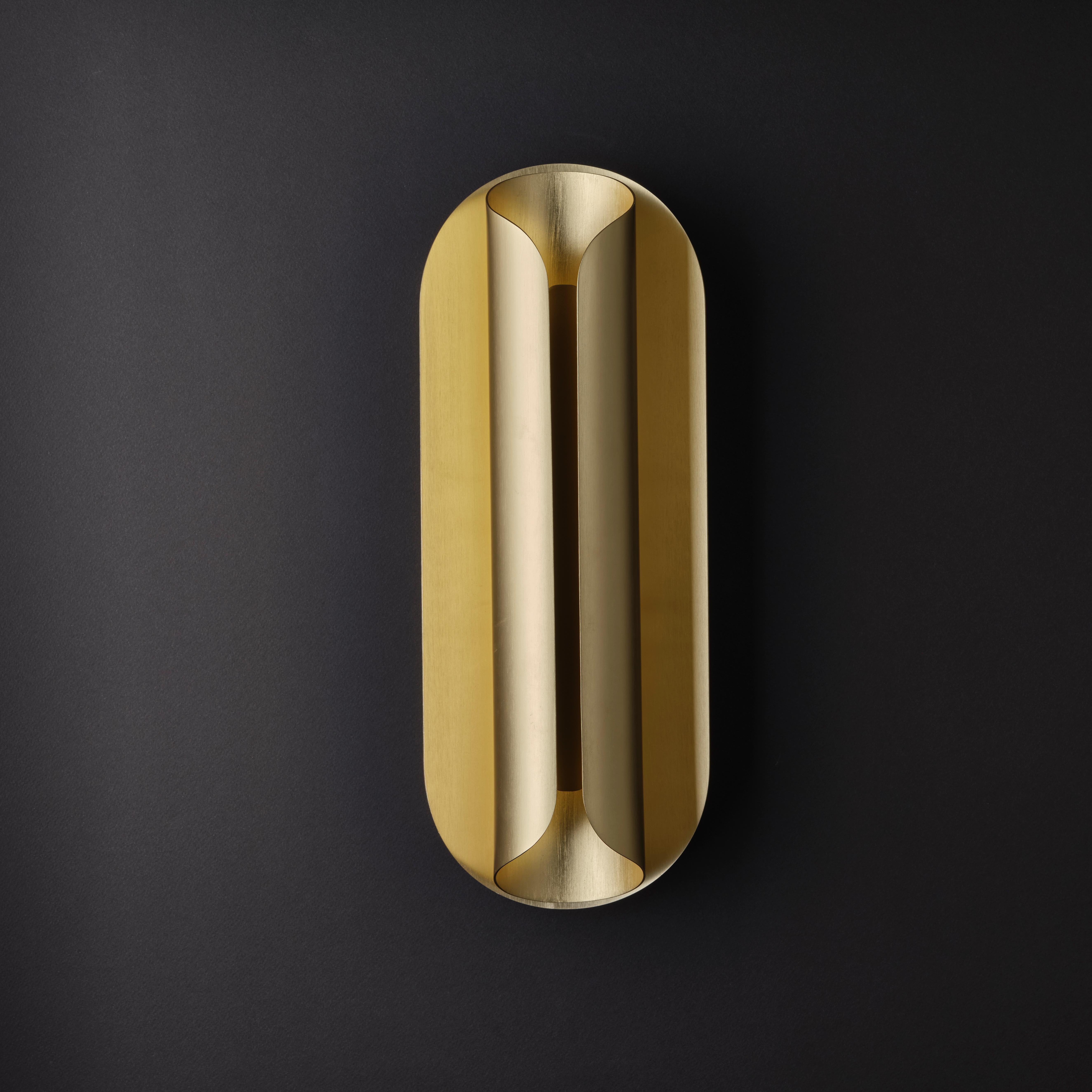 Aluminum DCW Editions Rosalie Wall Lamp in Gold Aluminium by Julie Fuillet For Sale