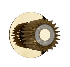 DCW Editions Small In The Sun Wall Lamp in Gold Steel Body with Gold Mesh