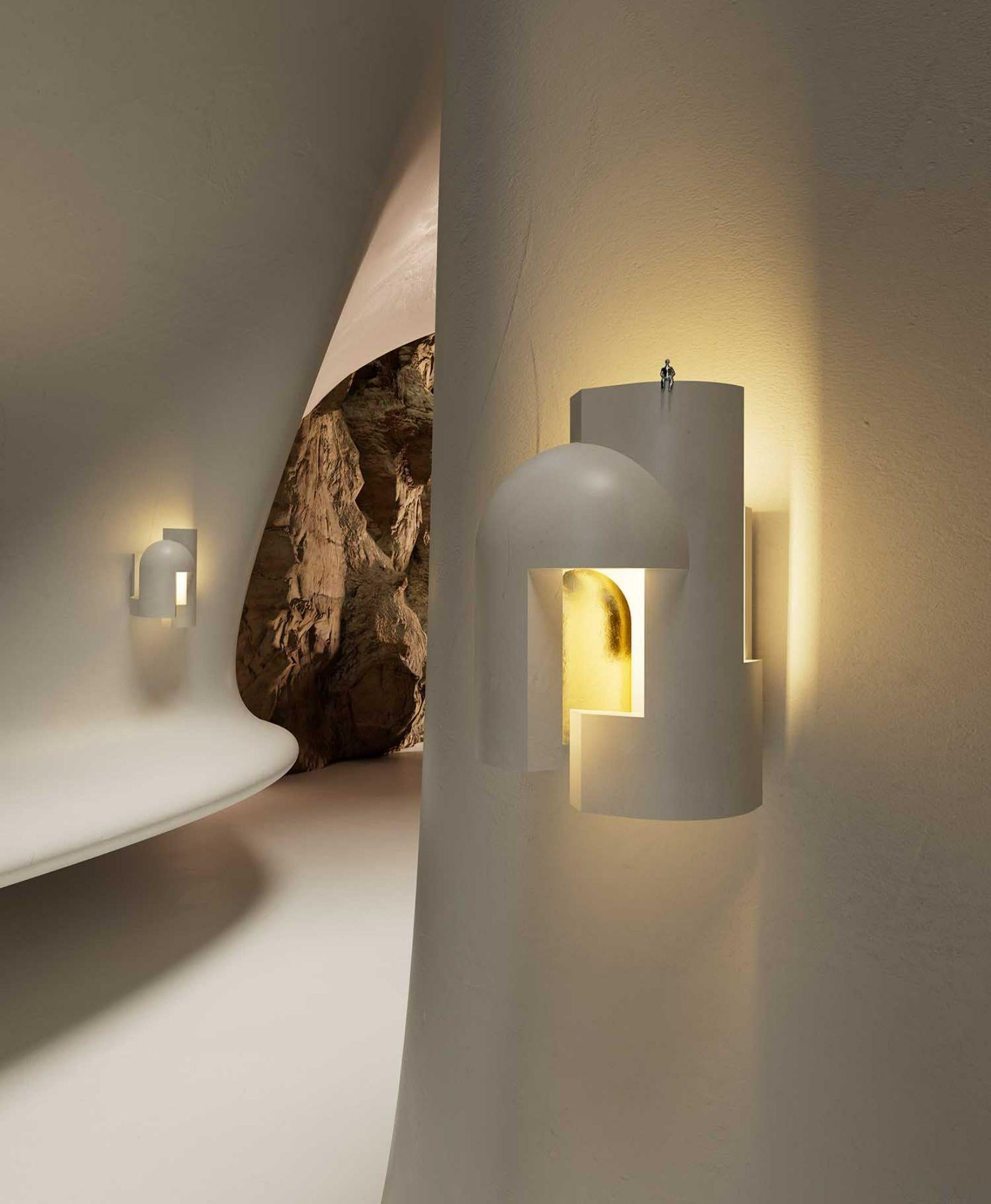 Contemporary DCW Editions Soul Story 1 Wall Lamp in White Plaster by Charles Kalpakian For Sale