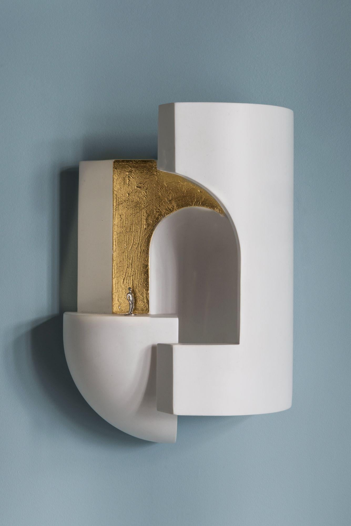 DCW Editions Soul Story 2 Wall Lamp in White and Gold Leaf by Charles Kalpakian
 
 Plaster lamp intended as wall lamps and designed to be scrutinised as if entering a dark alley at dusk and suddenly being pierced with a surreal ray of light.
 A