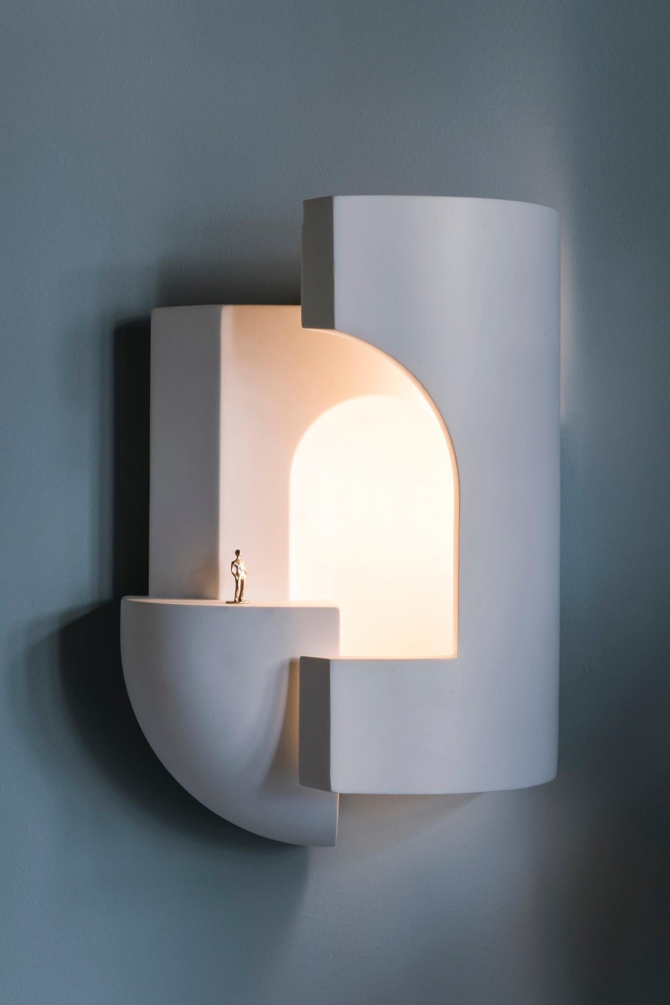 Contemporary DCW Editions Soul Story 2 Wall Lamp in White Plaster by Charles Kalpakian For Sale