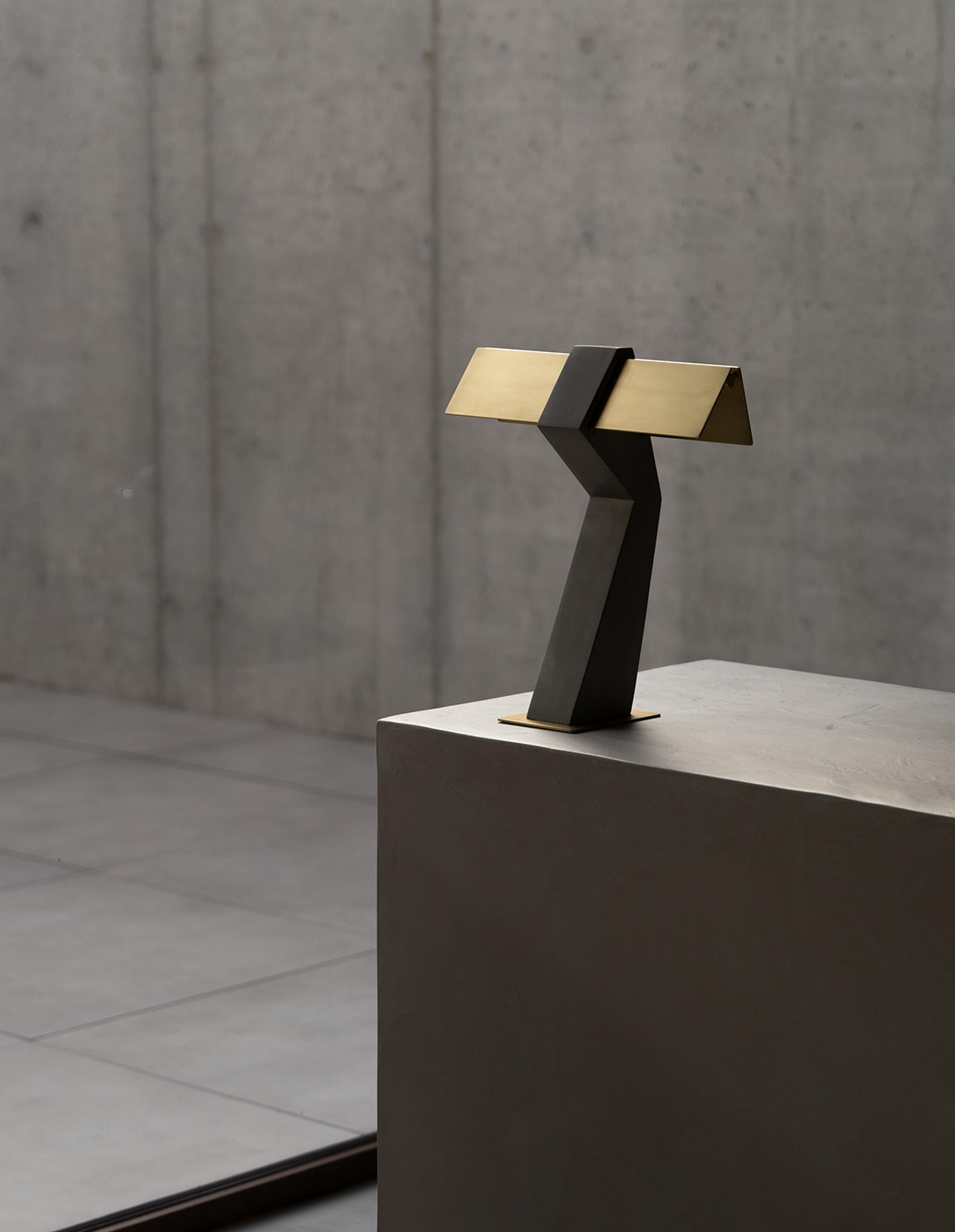 DCW Editions Tau Table Lamp in Gold Concrete & Steel by Clément Cauvet For Sale 6
