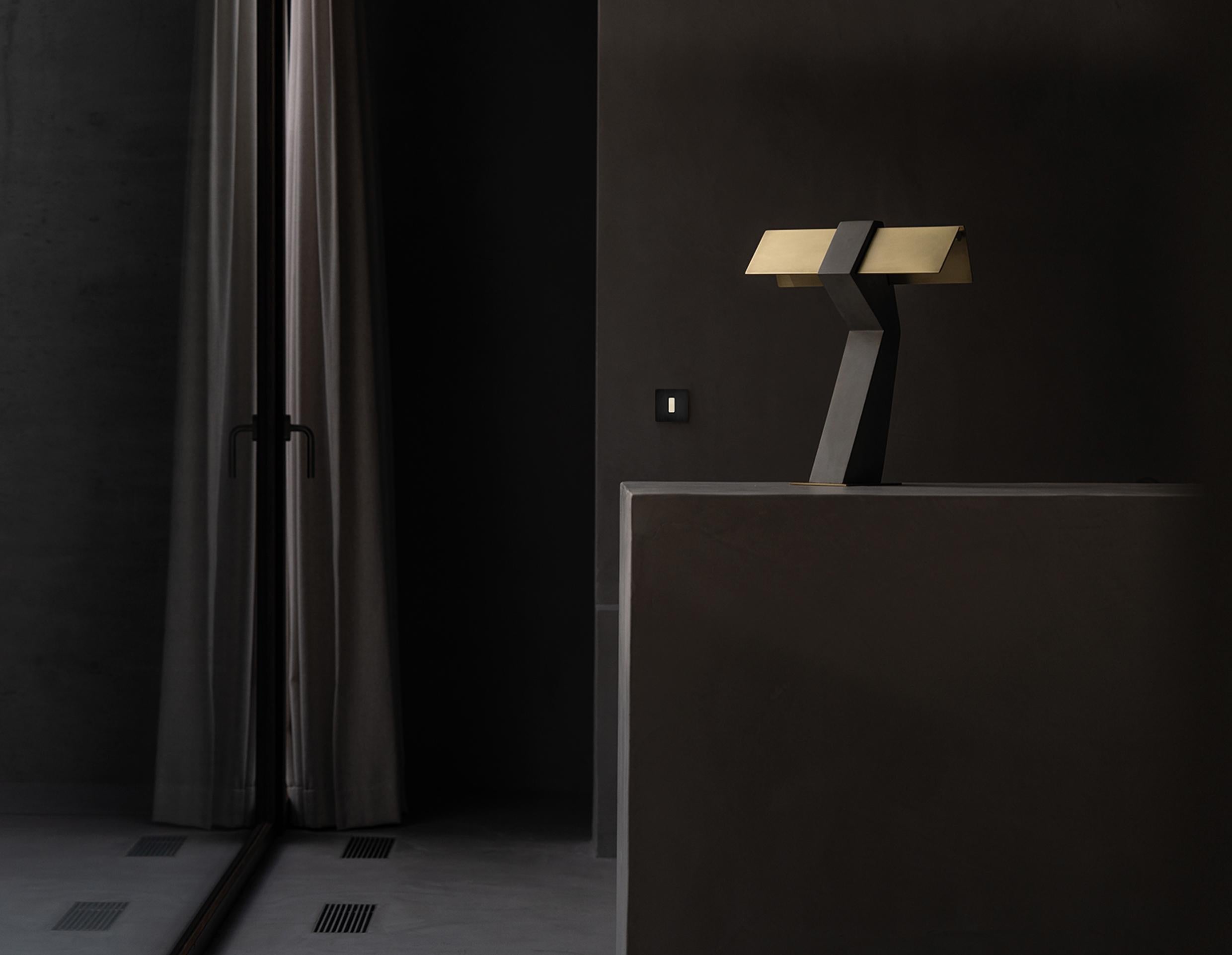 DCW Editions Tau Table Lamp in Gold Concrete & Steel by Clément Cauvet For Sale 5
