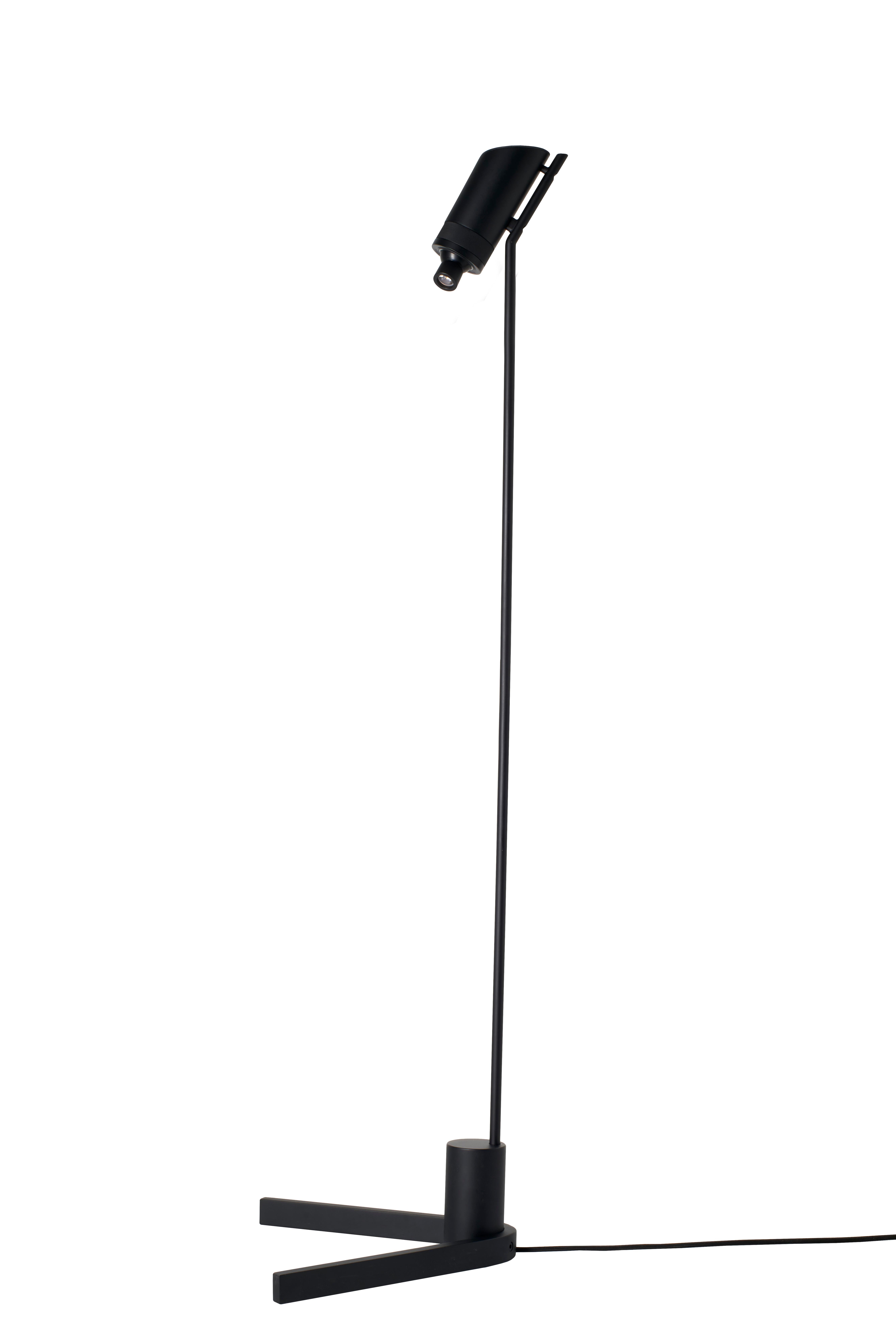 DCW Editions Vision 20/20 Floor Lamp in Black Aluminum and Steel
 
 Floor lamp / reading lamp. Vision Floor has been specifically conceived with a base made to fit under a sofa or a armchair.
 
 Additional information:
 Material: Aluminum, steel
