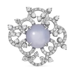 DD David & Delucchi Gioielli Bague cocktail en or blanc 18 carats avec diamants et pierres de lune