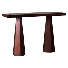 Modern Hexagon shaped Console Table Cultivated Mahogany