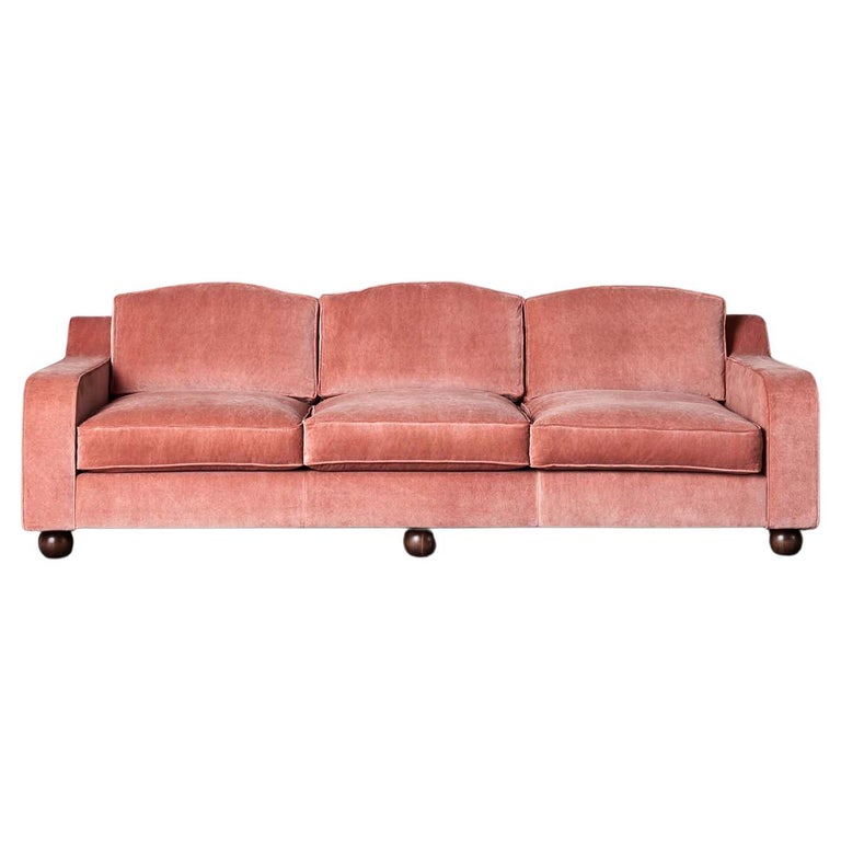 3-seat "Lola" Sofa Vintage Pink Velvet For Sale at 1stDibs | vintage couch  for sale, pink vintage couch, vintage pink velvet couch