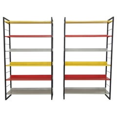 D.Dekker for Tomado Free Standing Metal Book Shelves, the Netherlands, 1950s