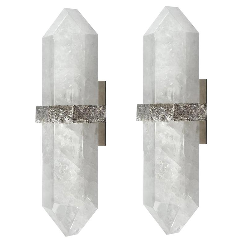 DDN Rock Crystal Sconces by Phoenix For Sale