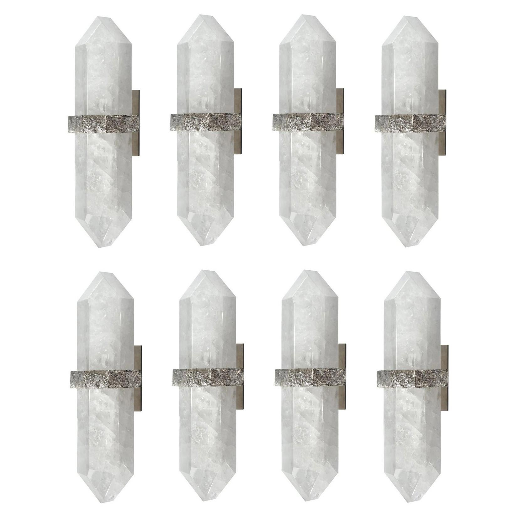 DDN Rock Crystal Sconces by Phoenix For Sale