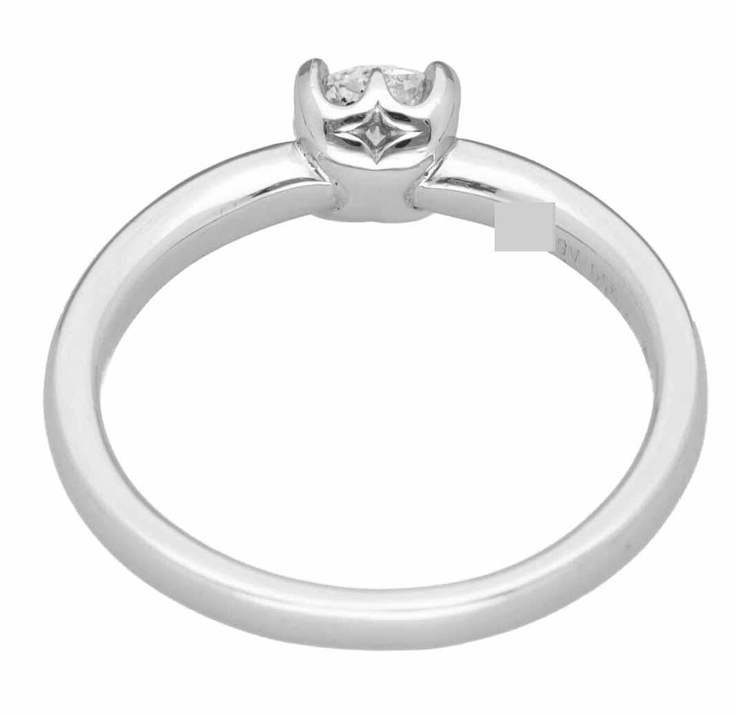 Round Cut De Beers 0.32ct Diamond I-IF-Ex Classic Solitaire Ring US 3 1/2 For Sale