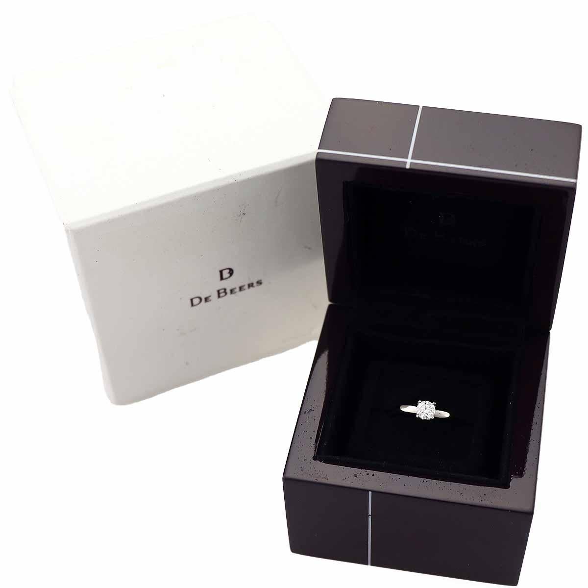 De Beers 0.32ct Diamond I-IF-Ex Classic Solitaire Ring US 3 1/2 For Sale 2
