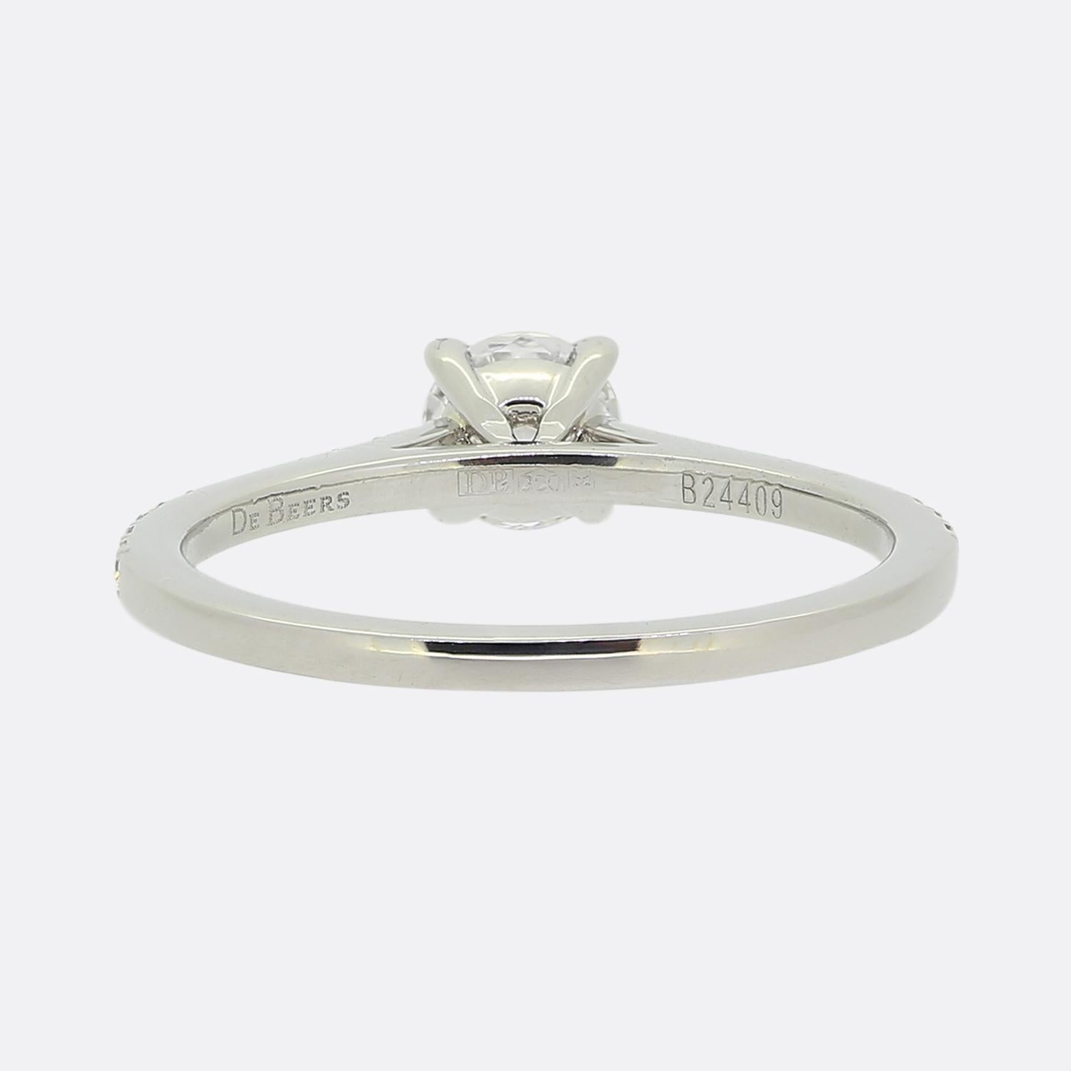 De Beers 0.35 Carat Diamond Solitaire Engagement Ring In Excellent Condition For Sale In London, GB