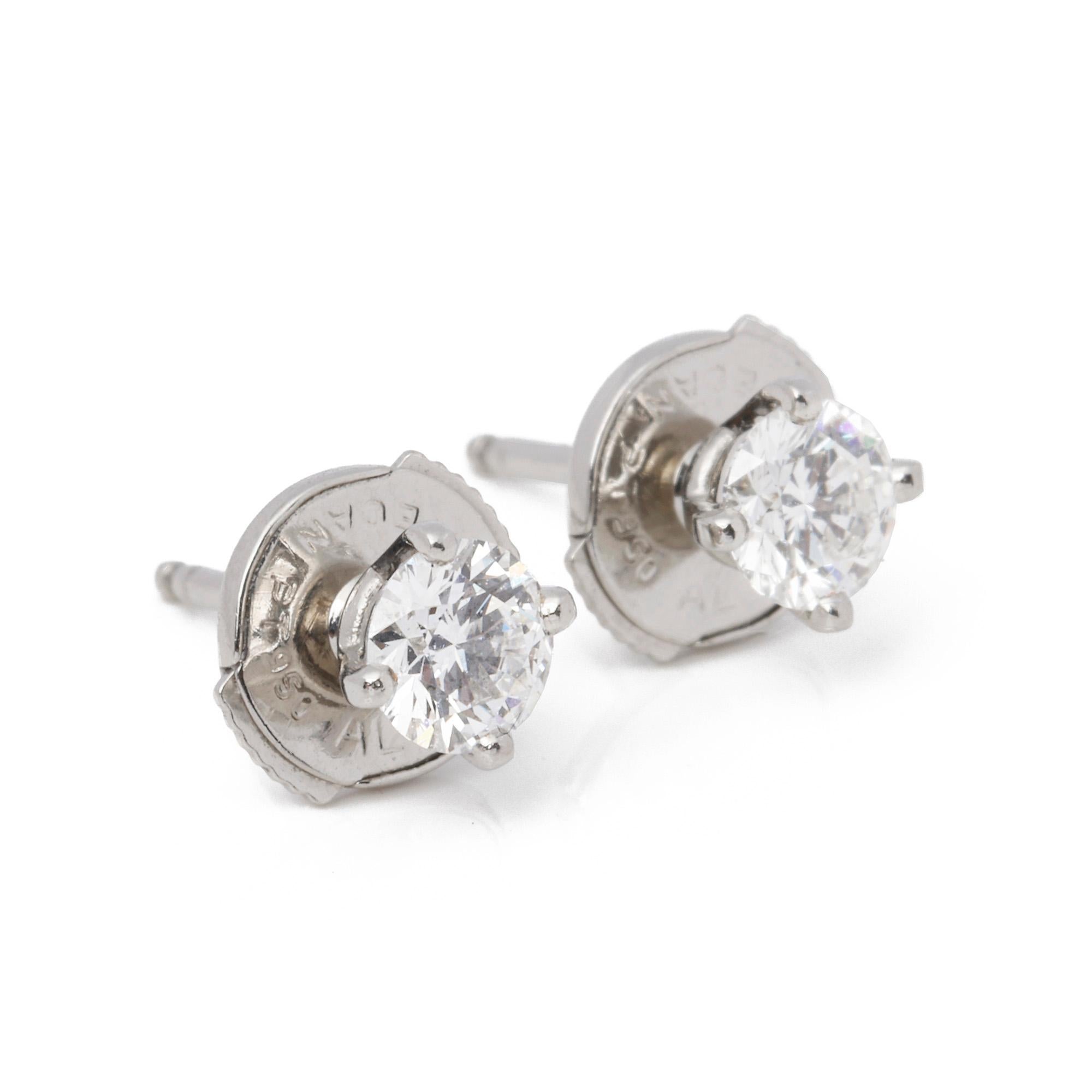 Contemporary De Beers 0.40ct Diamond Stud Earrings