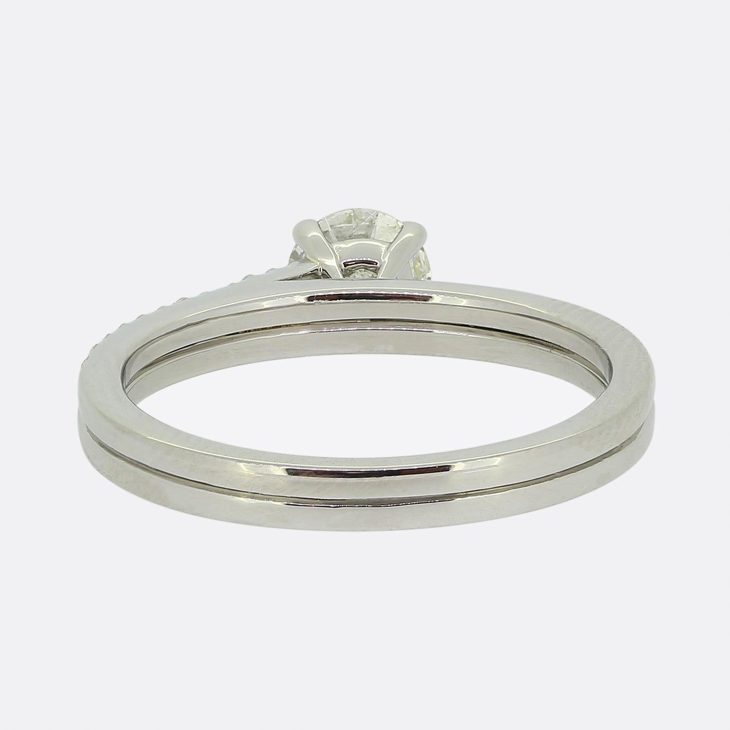 De Beers 0.46 Carat Diamond Promise Solitaire Ring In Good Condition For Sale In London, GB