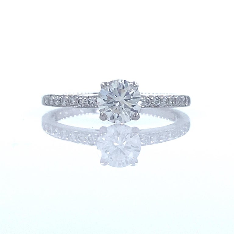 De Beers Bague de fiançailles en platine avec diamant rond