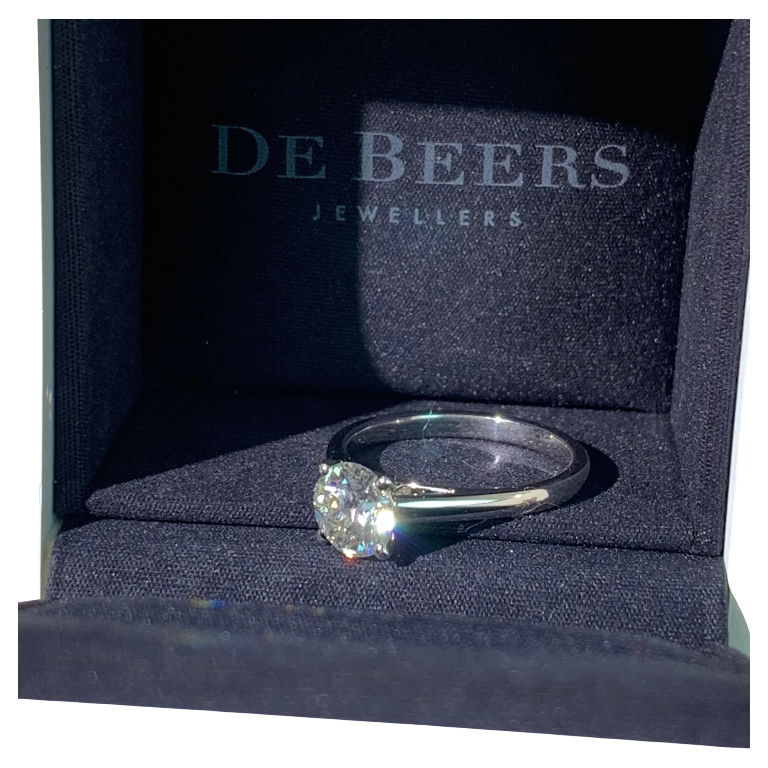 De Beers Diamantring, 1,02 Karat, Größe 50
