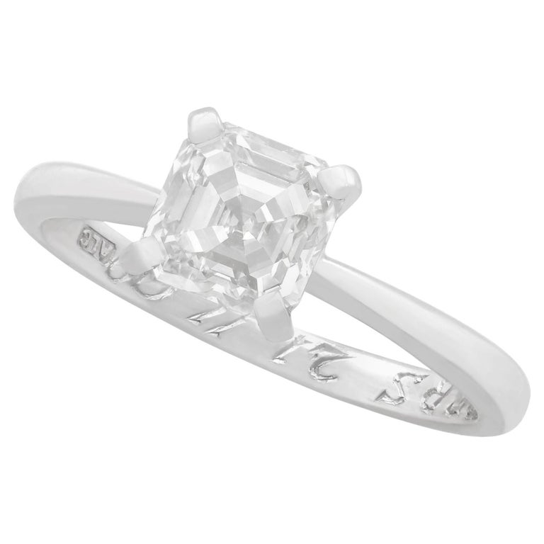 De Beers, bague de fiançailles en platine avec diamant de 1,20