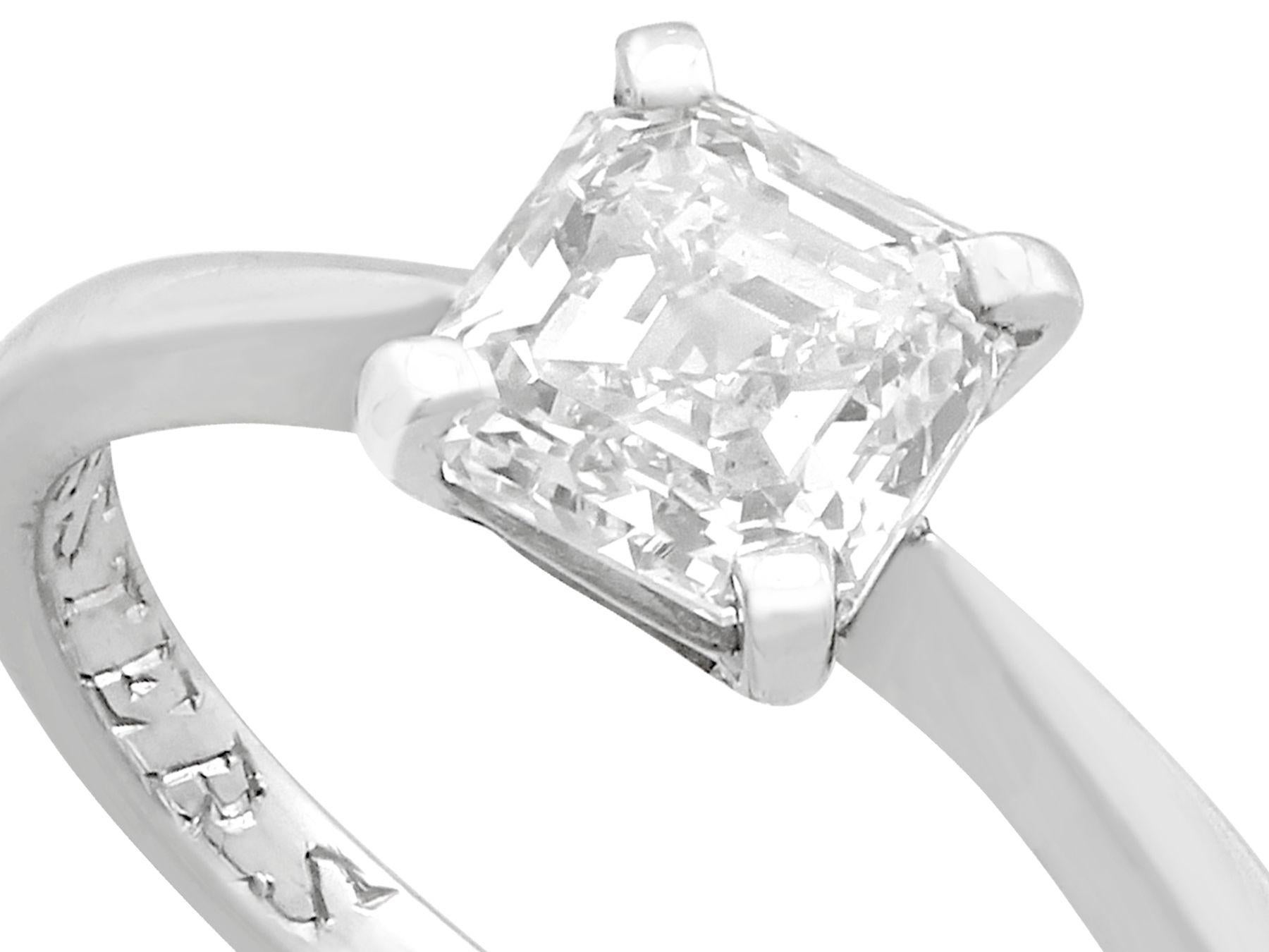 1.2 carat diamond platinum ring