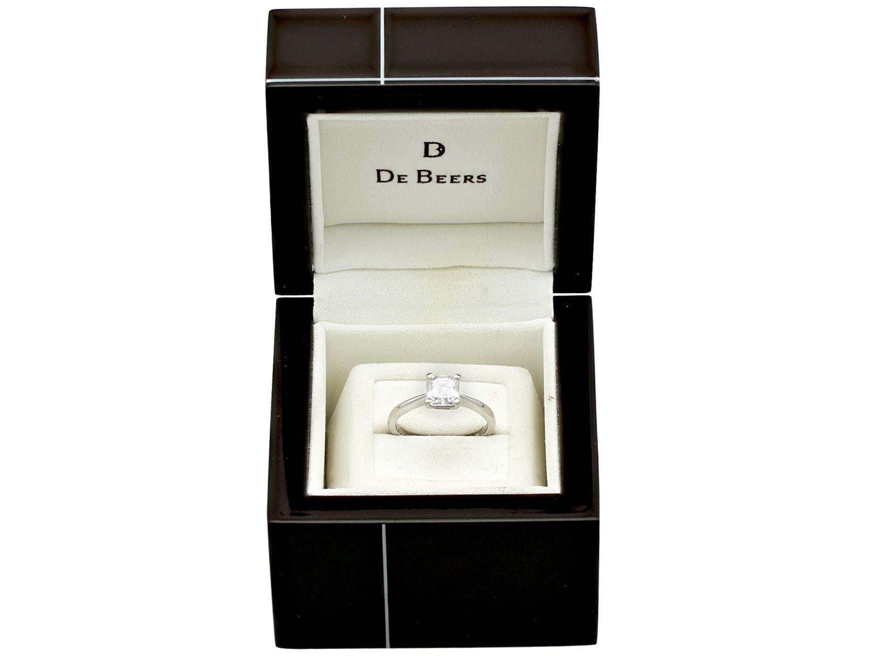 Women's De Beers 1.20 Carat Diamond Platinum Ring For Sale