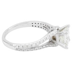 De Beers 1,59 ct Peso Total Anillo Diamante Princesa Oro Blanco 14k