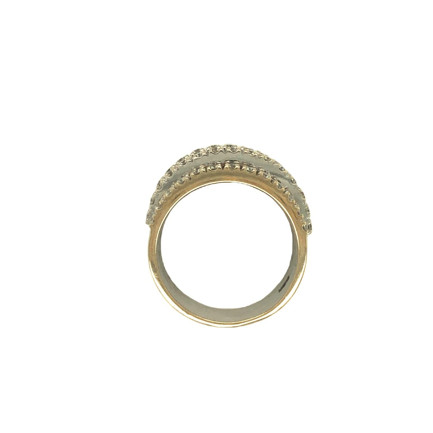 Femenino o masculino Anillo De Beers de oro blanco de 18 quilates con cinco líneas de diamantes de 1,75 quilates en venta