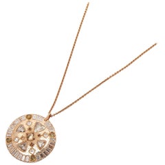 De Beers 18 Karat Rose Gold Diamond Hope Talisman Large Pendant Necklace