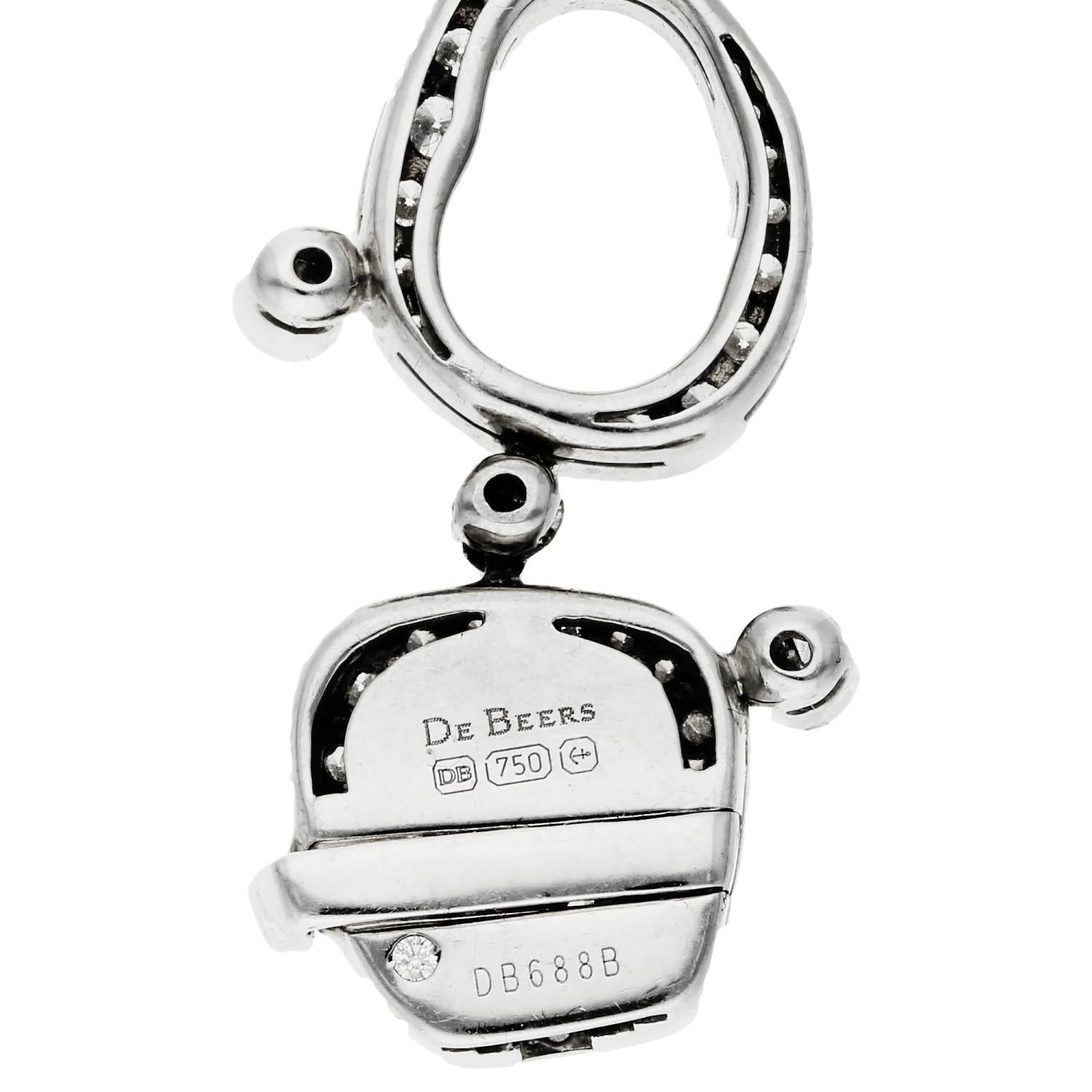 Women's De Beers 18ct White Gold 4.70ct Diamond Bracelet For Sale