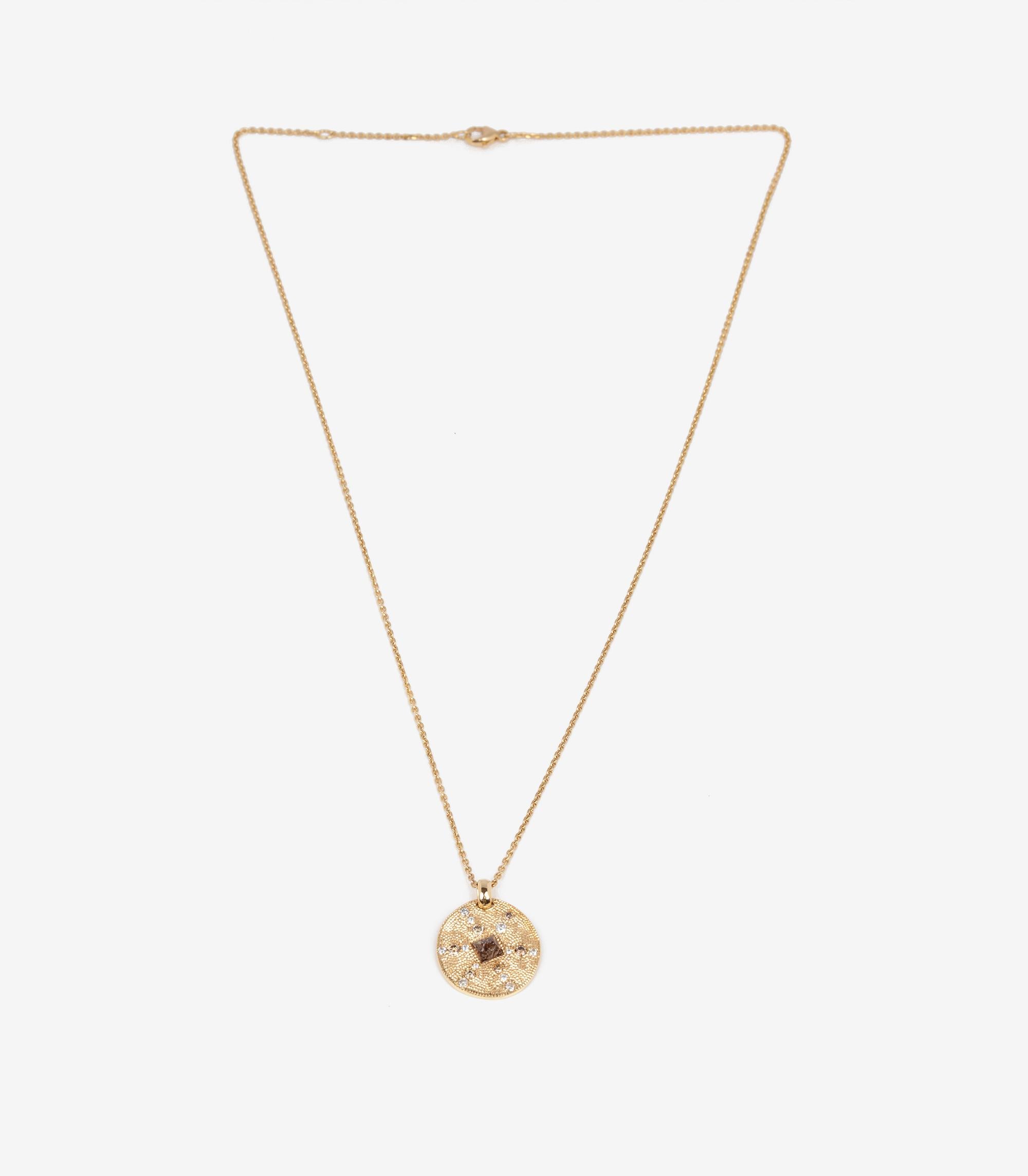  De Beers Pendentif talisman en or jaune 18 carats avec diamants Unisexe 