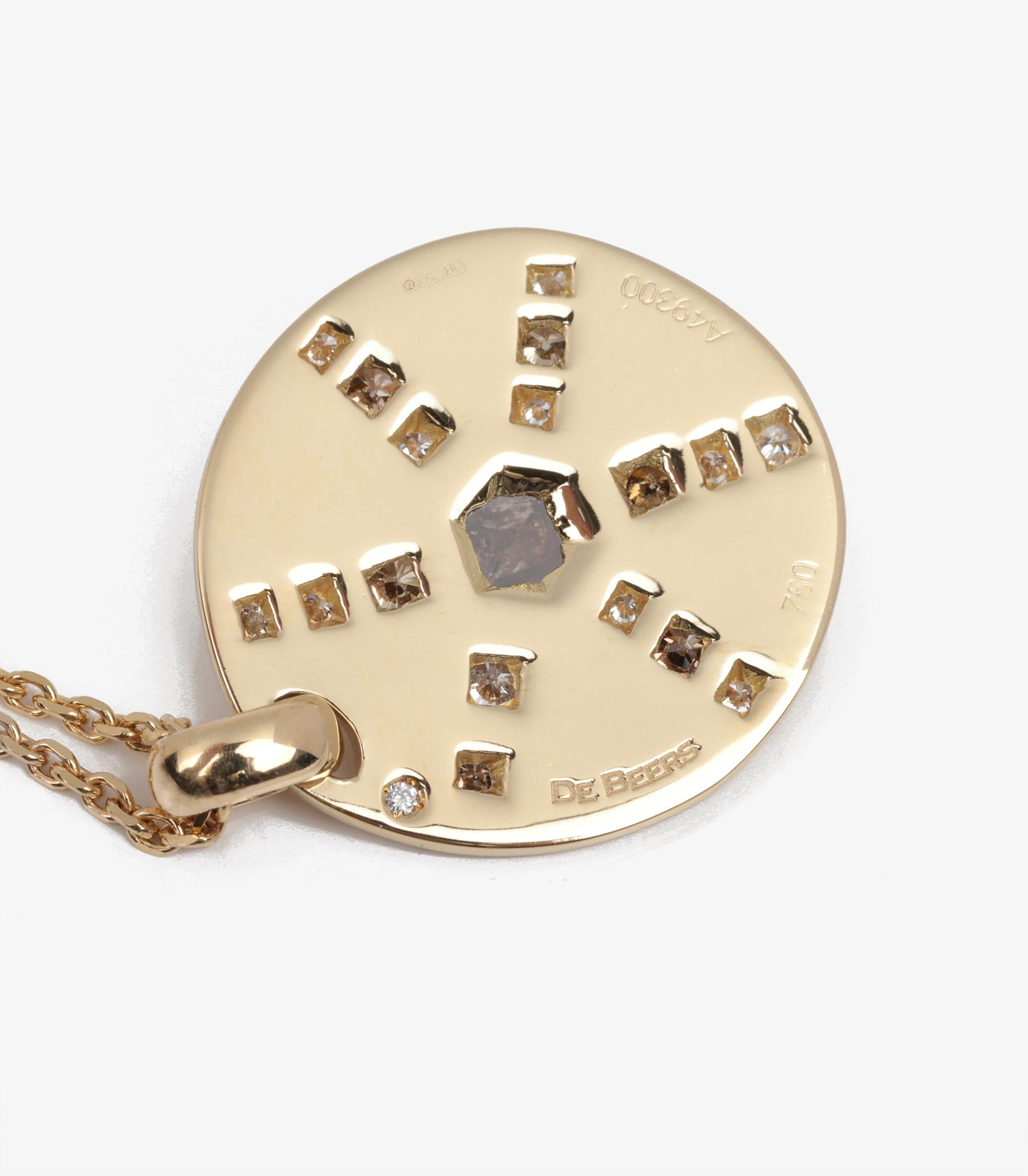 Women's or Men's De Beers 18ct Yellow Gold Diamond Talisman Pendant