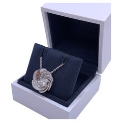 De Beers 18K White Gold Aria 0.51ct Diamond Swirl Pendant Necklace