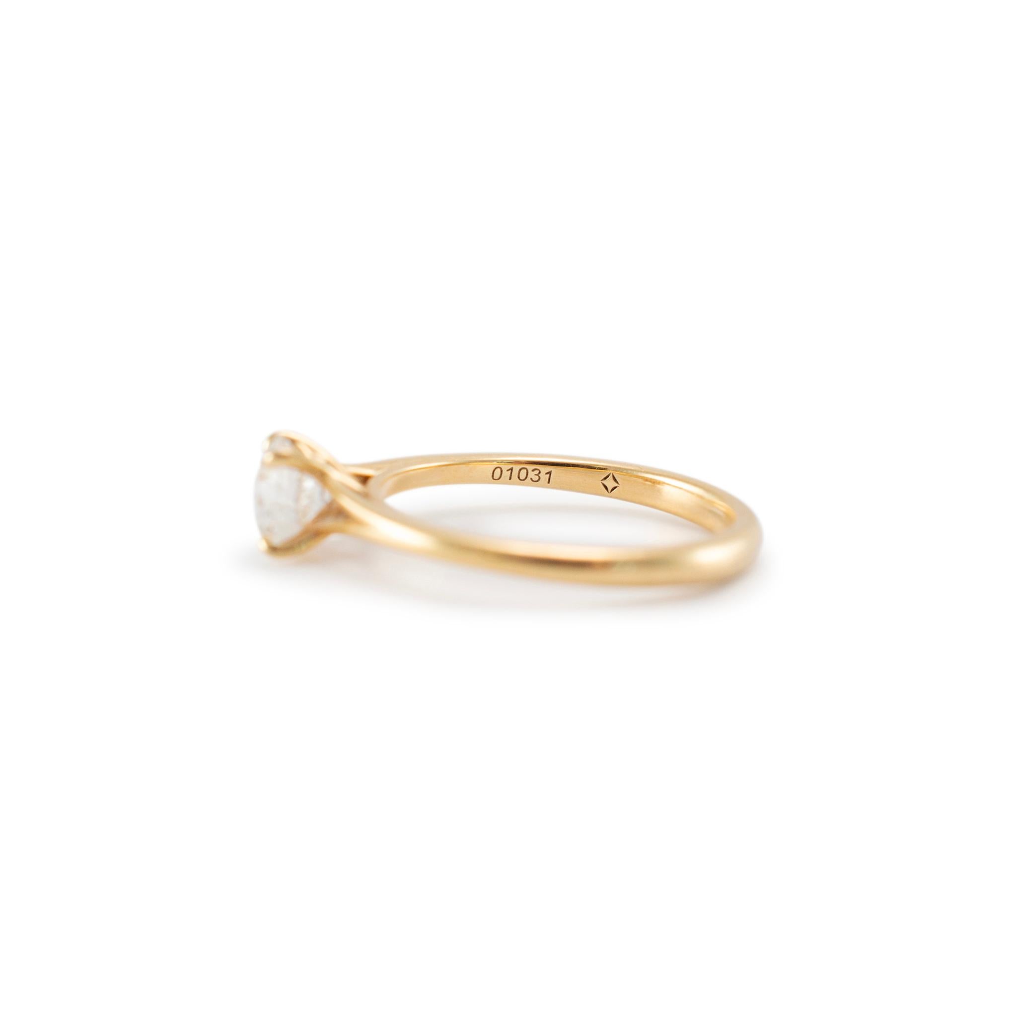 De Beers 18K Gelbgold Classic Rundbrillant Solitär Verlobungsring im Angebot 1