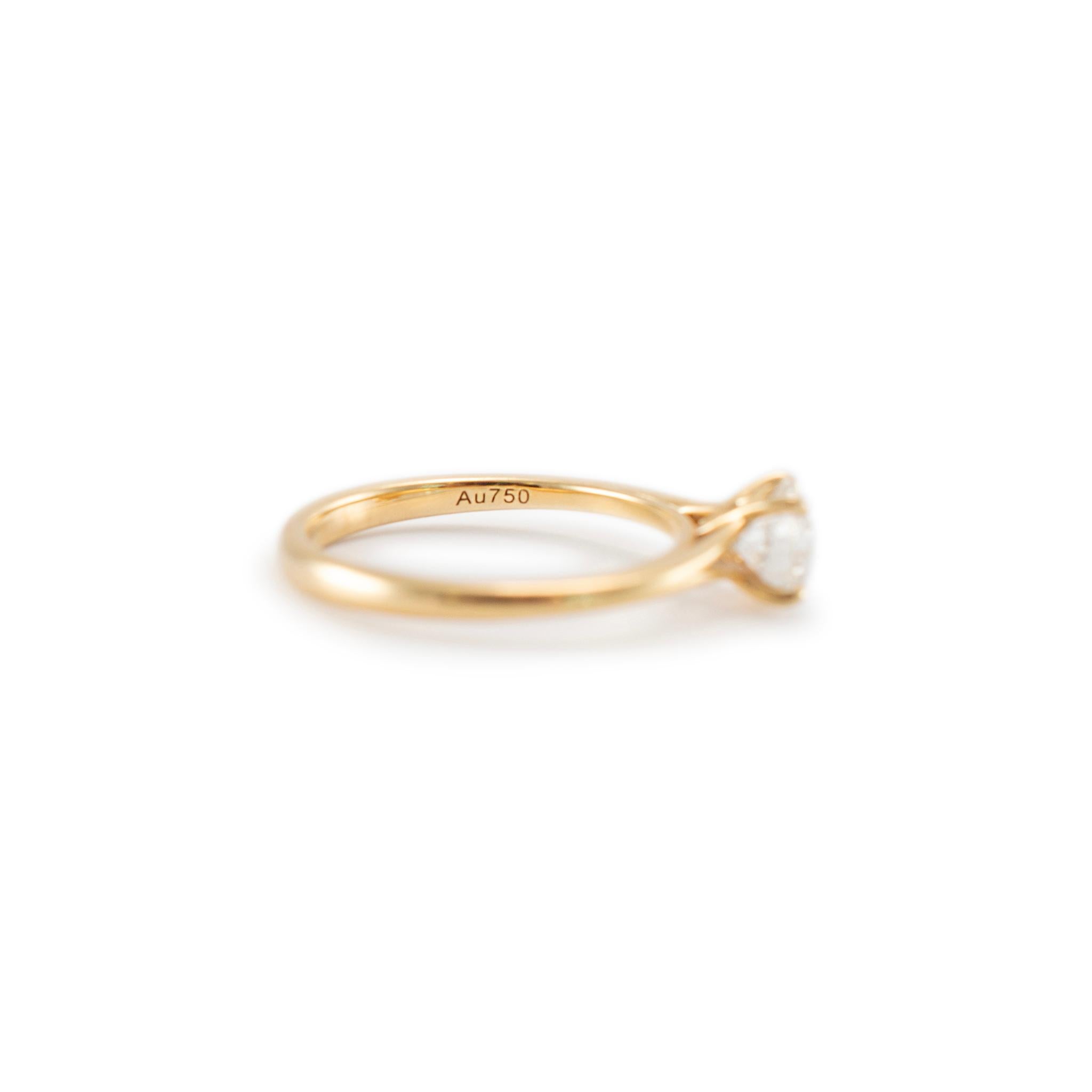 De Beers 18K Gelbgold Classic Rundbrillant Solitär Verlobungsring im Angebot 2