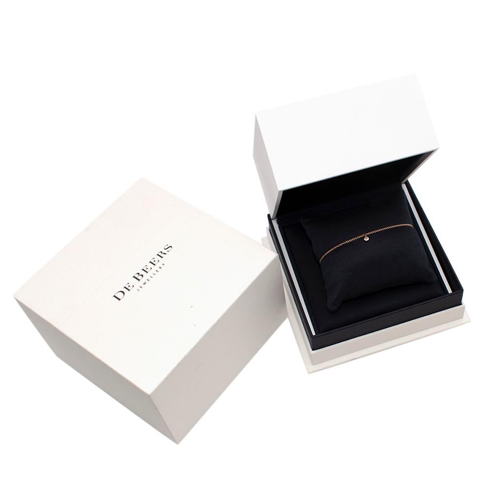 De Beers 18kt Rose Gold Clea One Diamond Bracelet

The brand's 'My First De Beers' collection distills the classic designs to essential forms, exemplified by the Clea diamond bracelet. It makes an ideal piece for wearers of understated taste. A