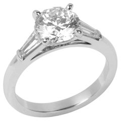 De Beers 1,96ct Diamant Solitär Kegelförmiger Baguette Ring