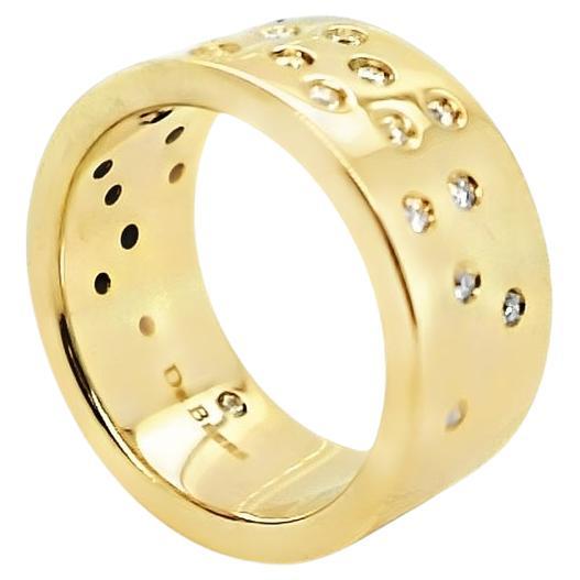De Beers 9mm wide diamond wide band dress ring  For Sale
