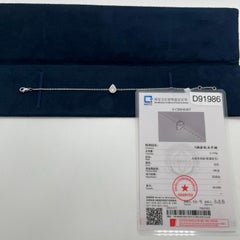 Pulsera de cadena «Halo» de De Beers Aura, en oro blanco de 18 quilates, con diamante en forma de pera