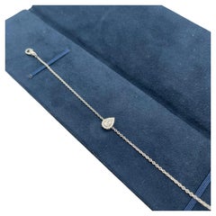De Beers Aura 18K White Gold Pear-Shaped Diamond Halo Chain Bracelet